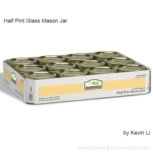 250ml/8oz/Half Pint Glass Mason Jar